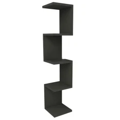 Libreria angolare mensola da parete 22x111h cm con 5 ripiani antracite Reale