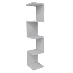 Libreria angolare mensola da parete 22x111h cm con ripiani bianco Reale