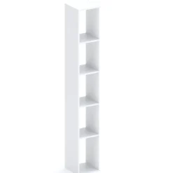 Libreria colonna 28x186h cm con 4 ripiani bianco lucido Sunset