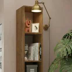 Libreria colonna 28x186h cm con 4 ripiani rovere scuro Sunset