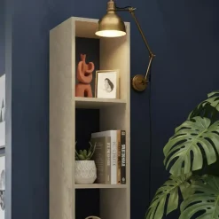 Libreria colonna 28x186h cm con 4 ripiani tortora Sunset