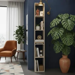 Libreria colonna 28x186h cm con 4 ripiani tortora Sunset