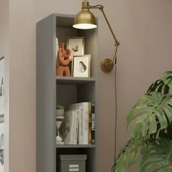 Libreria colonna 28x186h cm con 4 ripiani grigio scuro Sunset