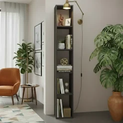 Libreria colonna 28x186h cm con 4 ripiani ossido nero Sunset