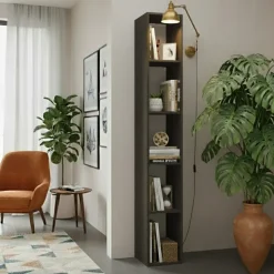 Libreria colonna 28x186h cm con 4 ripiani ossido nero Sunset
