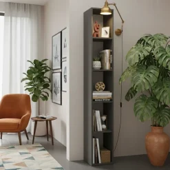 Libreria colonna 28x186h cm con 4 ripiani antracite Sunset