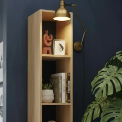 Libreria colonna 28x186h cm con 4 ripiani rovere chiaro Sunset