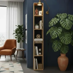 Libreria colonna 28x186h cm con 4 ripiani rovere chiaro Sunset