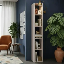 Libreria colonna 28x186h cm con 4 ripiani beige Sunset