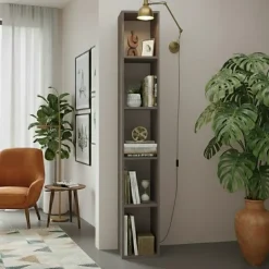 Libreria colonna 28x186h cm con 4 ripiani marrone bronzo Sunset