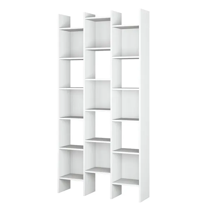 Libreria da parete scaffale 96x192h cm moderna bianco opaco Jasmine