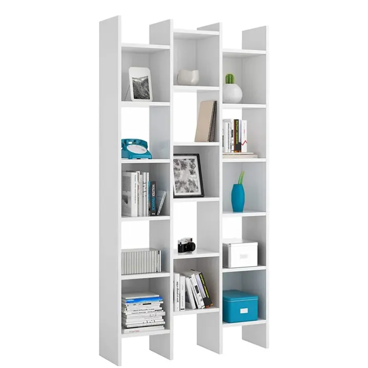 Libreria da parete scaffale 96x192h cm moderna bianco opaco Jasmine