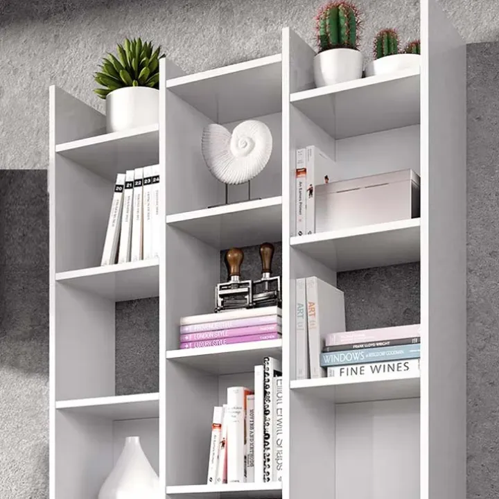 Libreria da parete scaffale 192x192h cm moderna bianco opaco Jasmine2