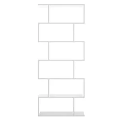 Libreria da parete 320x192h cm moderna soggiorno bianco opaco Amira
