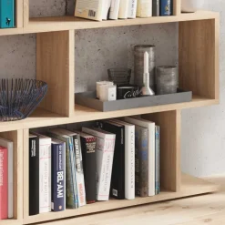 Libreria da parete 160x192h cm moderna rovere chiaro Amira 2