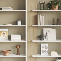 Libreria da parete 270x180h cm moderna soggiorno rovere bianco Libris Aline 3