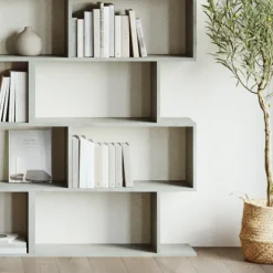 Libreria da parete 240x192h cm moderna design cemento Amira 3