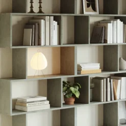 Libreria da parete 240x192h cm moderna design cemento Amira 3