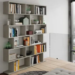 Libreria da parete 160x192h cm moderna design cemento Amira 2