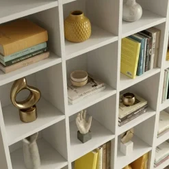 Libreria da parete 203x178h cm moderna soggiorno bianco Macondo 2