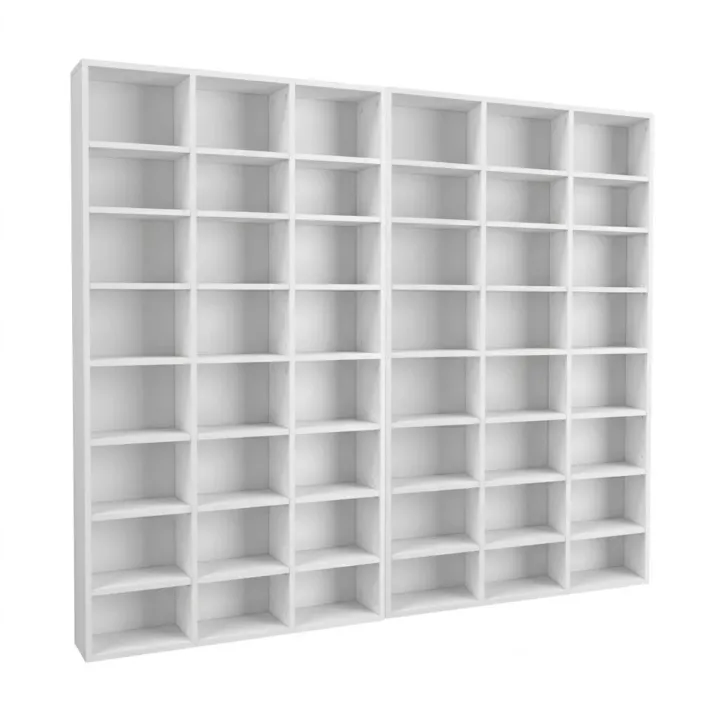 Libreria da parete 203x178h cm moderna soggiorno bianco Macondo 2