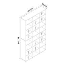 Libreria da parete 305x178h cm moderna soggiorno bianco Macondo 3