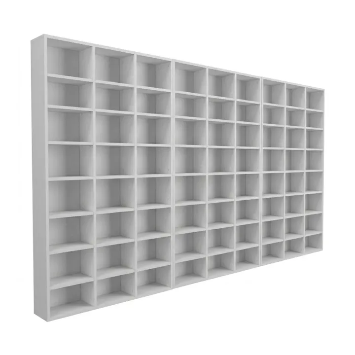 Libreria da parete 305x178h cm moderna soggiorno bianco Macondo 3
