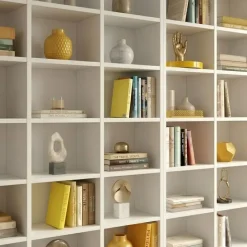 Libreria da parete 305x178h cm moderna soggiorno bianco Macondo 3