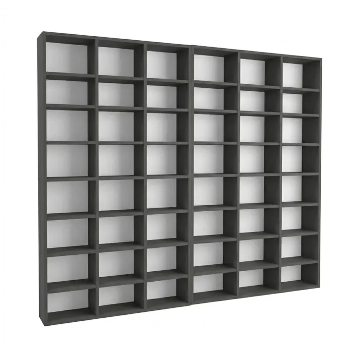 Libreria da parete 203x178h cm moderna soggiorno antracite Macondo 2