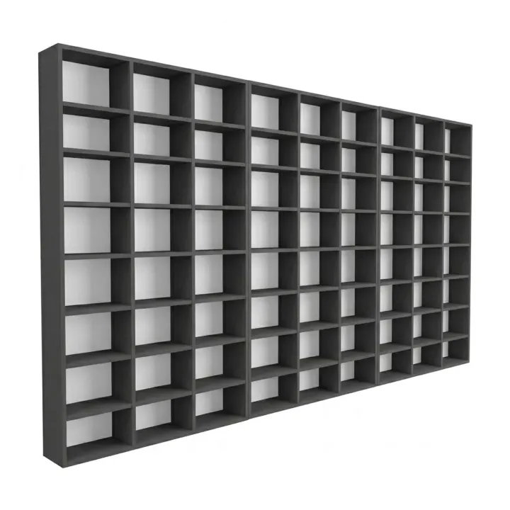 Libreria da parete 305x178h cm moderna soggiorno antracite Macondo 3