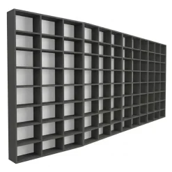 Libreria da parete 407x178h cm moderna soggiorno antracite Macondo 4