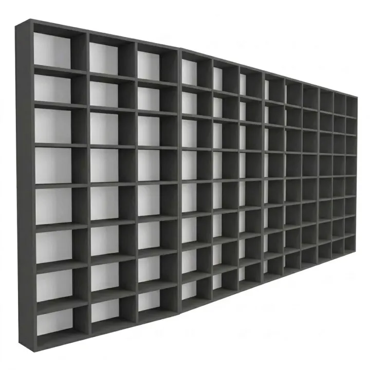Libreria da parete 407x178h cm moderna soggiorno antracite Macondo 4