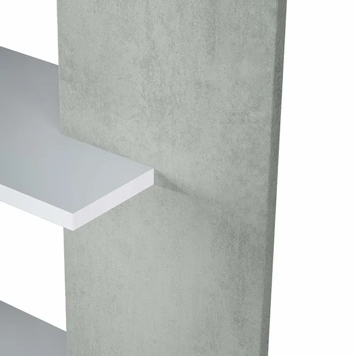 Libreria da parete 360x180h cm soggiorno bianco opaco cemento Aline