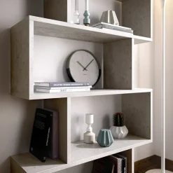 Libreria da parete 80x192h cm soggiorno design cemento Zaira