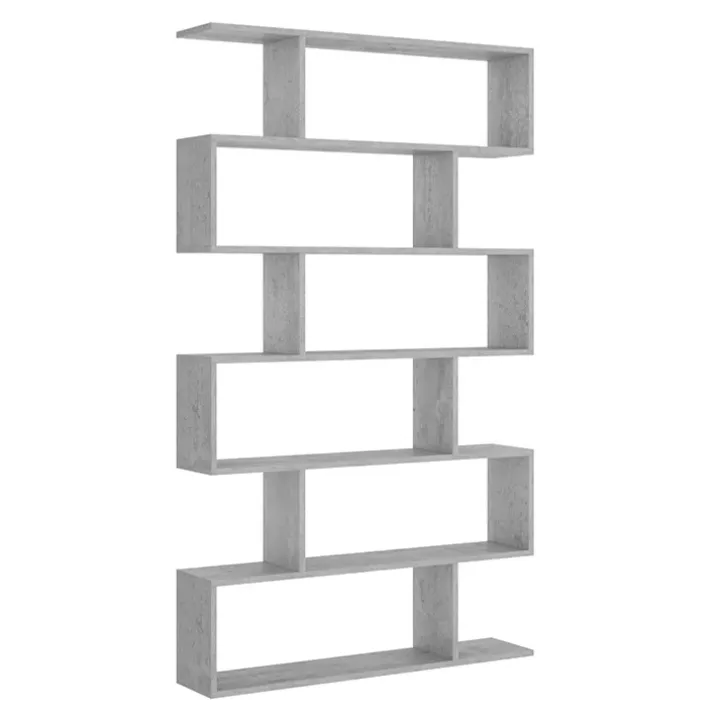 Libreria da parete 80x192h cm soggiorno design cemento Zaira