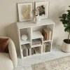Libreria da parete 81x91h cm 5 vani a vista moderno multifunzione bianco Camaleo