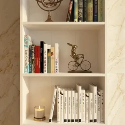 Libreria moderna 56x172cm 4 ripiani multiuso bianco Marvel