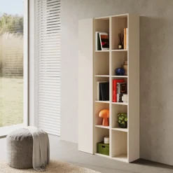 Libreria moderna 84x186h cm 1 anta beige Sunset 1004
