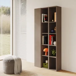 Libreria moderna 84x186h cm 1 anta marrone bronzo Sunset 1004