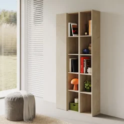 Libreria moderna 84x186h cm 1 anta tortora Sunset 1004