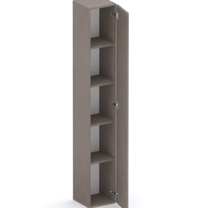 Libreria moderna 84x186h cm 2 ante marrone bronzo rovere chiaro Sunset 1005