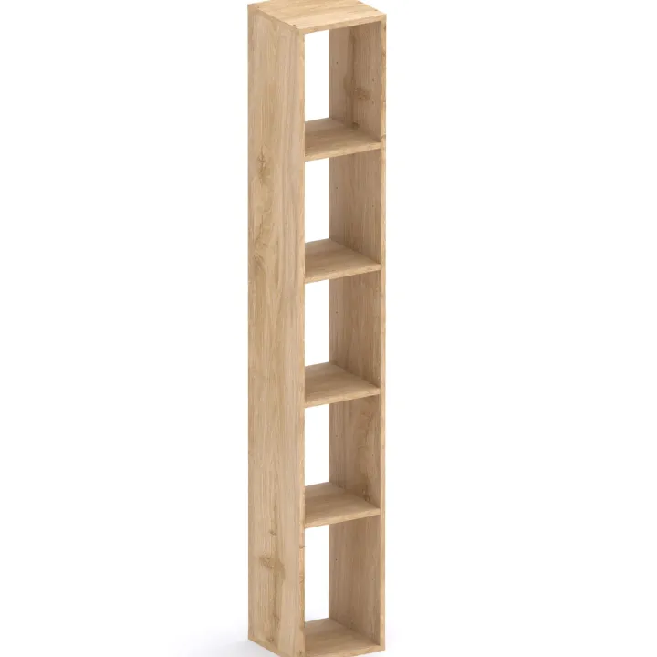 Libreria moderna 84x186h cm 2 ante ossido nero rovere chiaro Sunset 1005