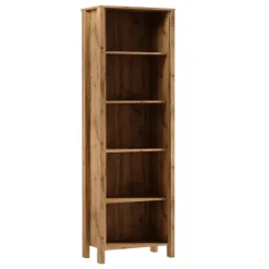 Libreria moderna 66x200h cm 5 ripiani rovere Leave