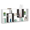 Libreria orizzontale 180x80h cm moderna bianco opaco ossido Texas