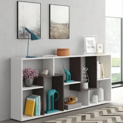 Libreria orizzontale 180x80h cm moderna bianco opaco ossido Texas