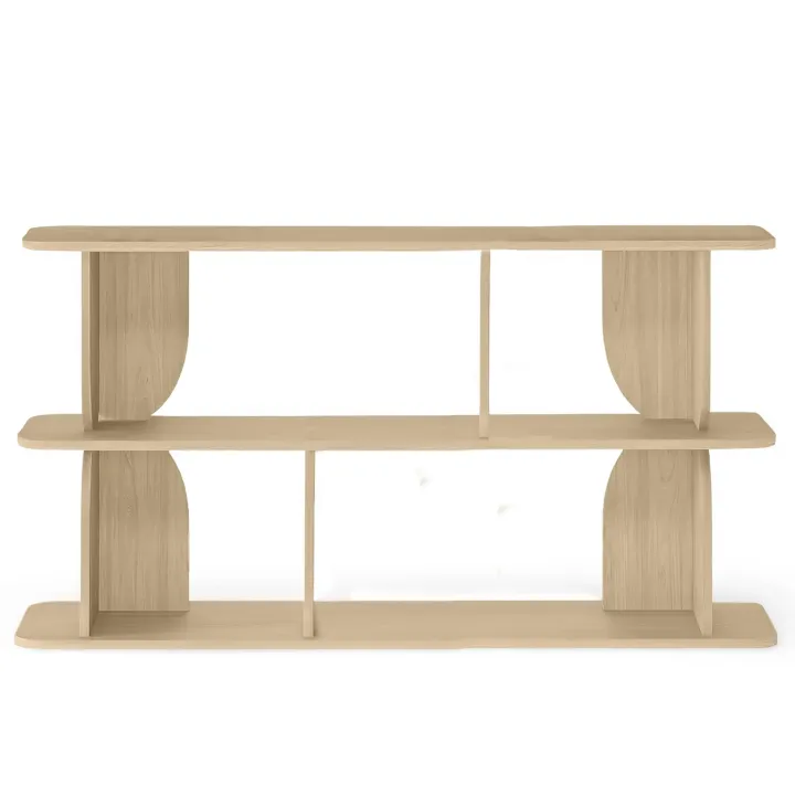 Libreria sospesa 160x78h cm moderna soggiorno rovere Bukly
