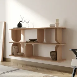 Libreria sospesa 160x78h cm moderna soggiorno rovere Bukly