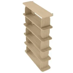Libreria sospesa 120x185h cm moderna soggiorno rovere Bukly