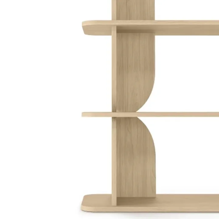 Libreria sospesa 120x185h cm moderna soggiorno rovere Bukly