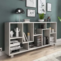 Libreria verticale 69x161h cm reversibile moderna cemento Eliza